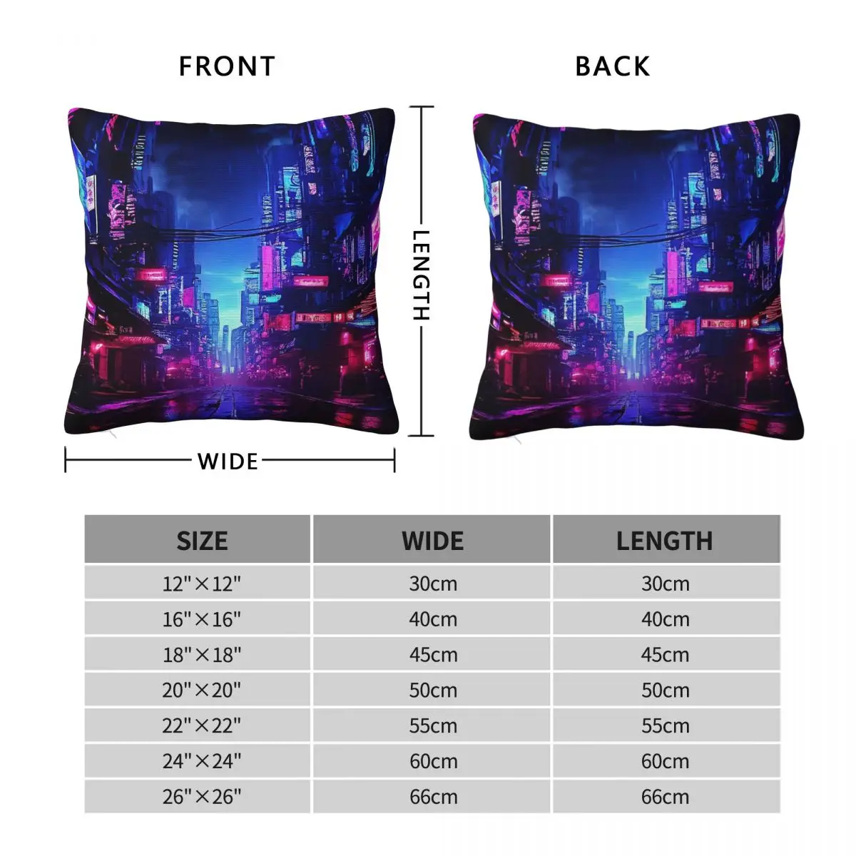 Cyberpunk Futuristic Dystopian Pillowcase Polyester Linen Velvet Pattern Zip Decor Throw Pillow Case Room Cushion Cover