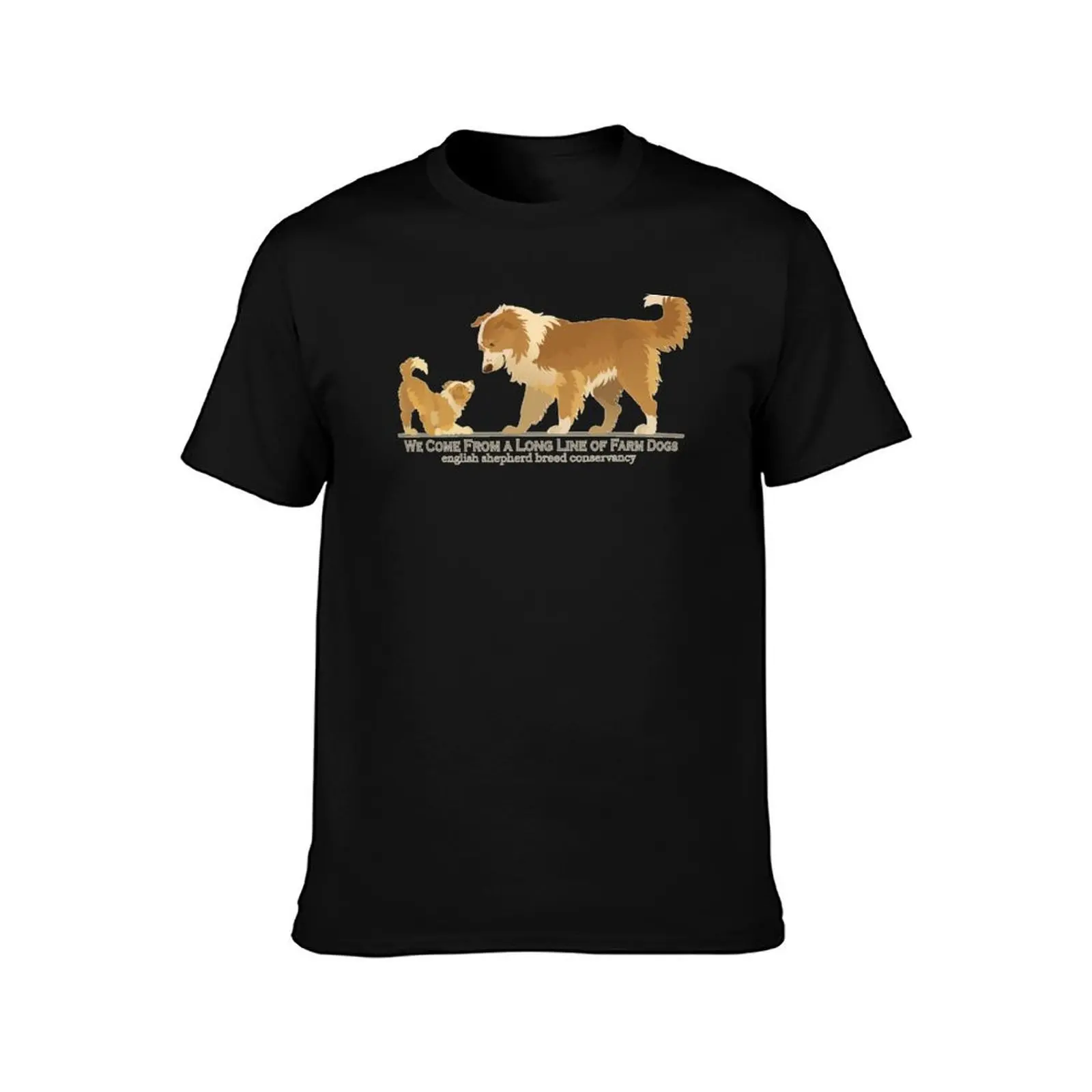 English Shepherd- Dam and Puppy- Clear Sable T-Shirt Large Size Soft Cotton T-Shirt