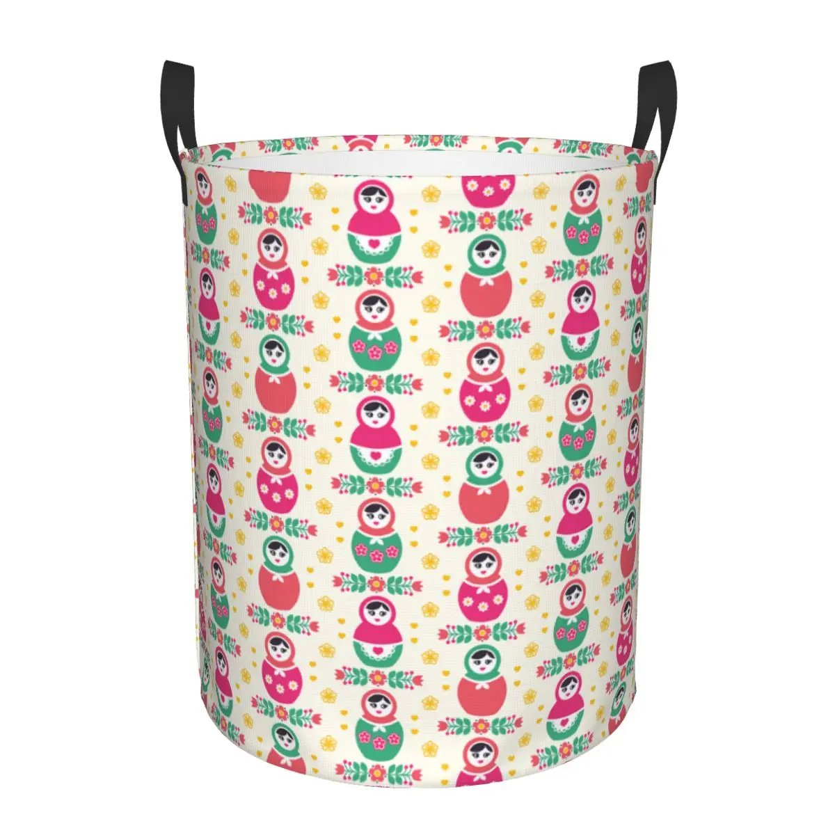 Babushka Matryoshka Russian Doll Laundry Basket Foldable Clothes Hamper for Nursery Kids Toys Storage Bin