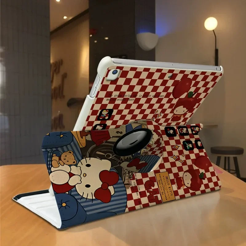 

For Ipad 11th A16 Case 360° Rotating Cover Air7 11in Pro 21 9th 10.2in Protective Case Air4 5 10.9in 10th Mini7 8.3in Kitty Case