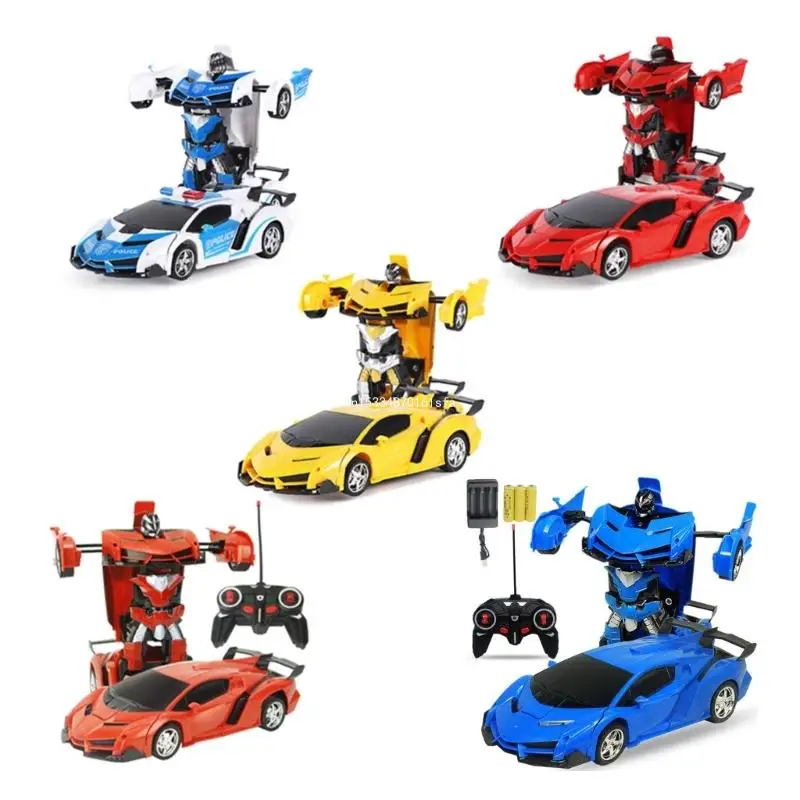 

Remote Control Car Transform Robot for Kids 1:18 Scale Model for Police Car with One-Button Deformation Robot Car Toy Dropship