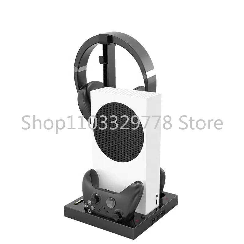 X Box Stainless Steel Multi-Function Cooling Bracket Earphone Rack Dual Battery Charger Dock, Suitable for X Box Series