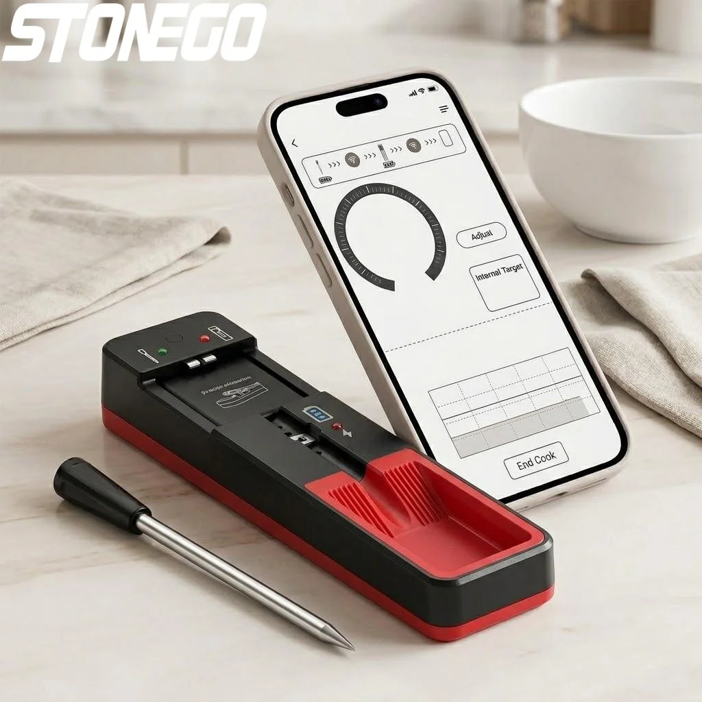 

Беспроводной Bluetooth-термометр для мяса с радиусом действия 360 футов, умный термометр для гриля и барбекю, кухонный термометр для духовки для точного приготовления пищи