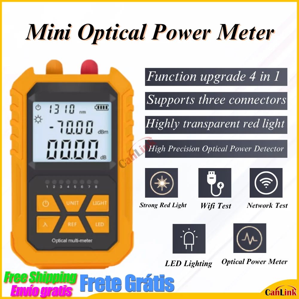 Misuratore di potenza ottica penna a luce rossa 4 in 1 Mini penna in fibra ottica rossa 5km lampada Ttester in fibra ottica batteria a secco/al litio