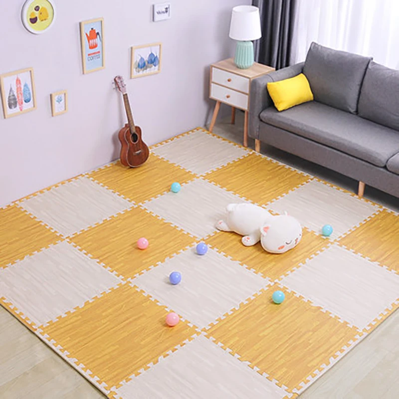 30x30x1cm木製ベビーevaフォームプレイジムパズルマット、連結式エクササイズタイル、子供用クロールカーペット、ゲームアクティビティ用ソフトフロア