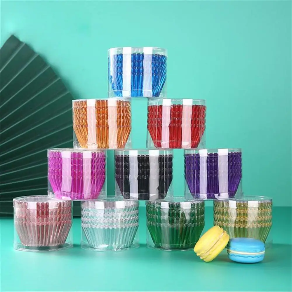 Cupcakes Case Delicate Appearance Grease Proof Paper Party Decoration Tools Cupcake Paper Cups Durable Color Aluminium Foil