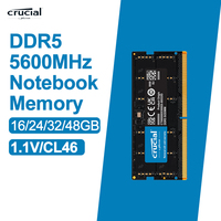 Crucial RAM 48GB 32GB 24GB 16GB DDR5 5600MHz PC5-44800 Laptop Memory, non-ECC SODIMM