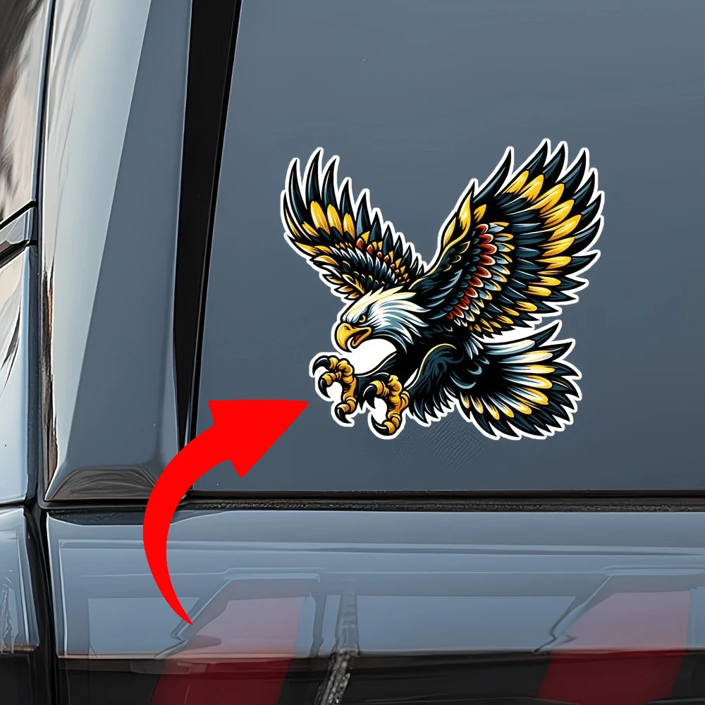 1 Stück Weißkopfseeadler-förmiger Vinyl-Autoaufkleber, Wasserdicht, DIY Auto-LKW-Fenster-Karosserie-Motorrad-Kraftstofftank-Sonnenschutz-Vinyl-Aufkleber