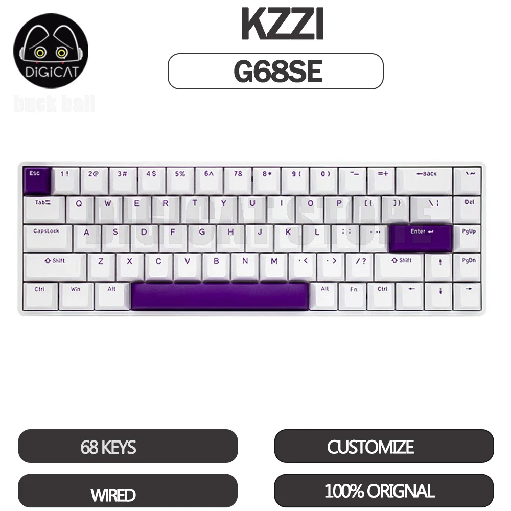

Kzzi G68se Magnetic Switch Mechanical Keyboard Wired Gaming Keyboard Rgb Hot Swap keycaps Mute Custom Pc Gamer Accessory Gifts