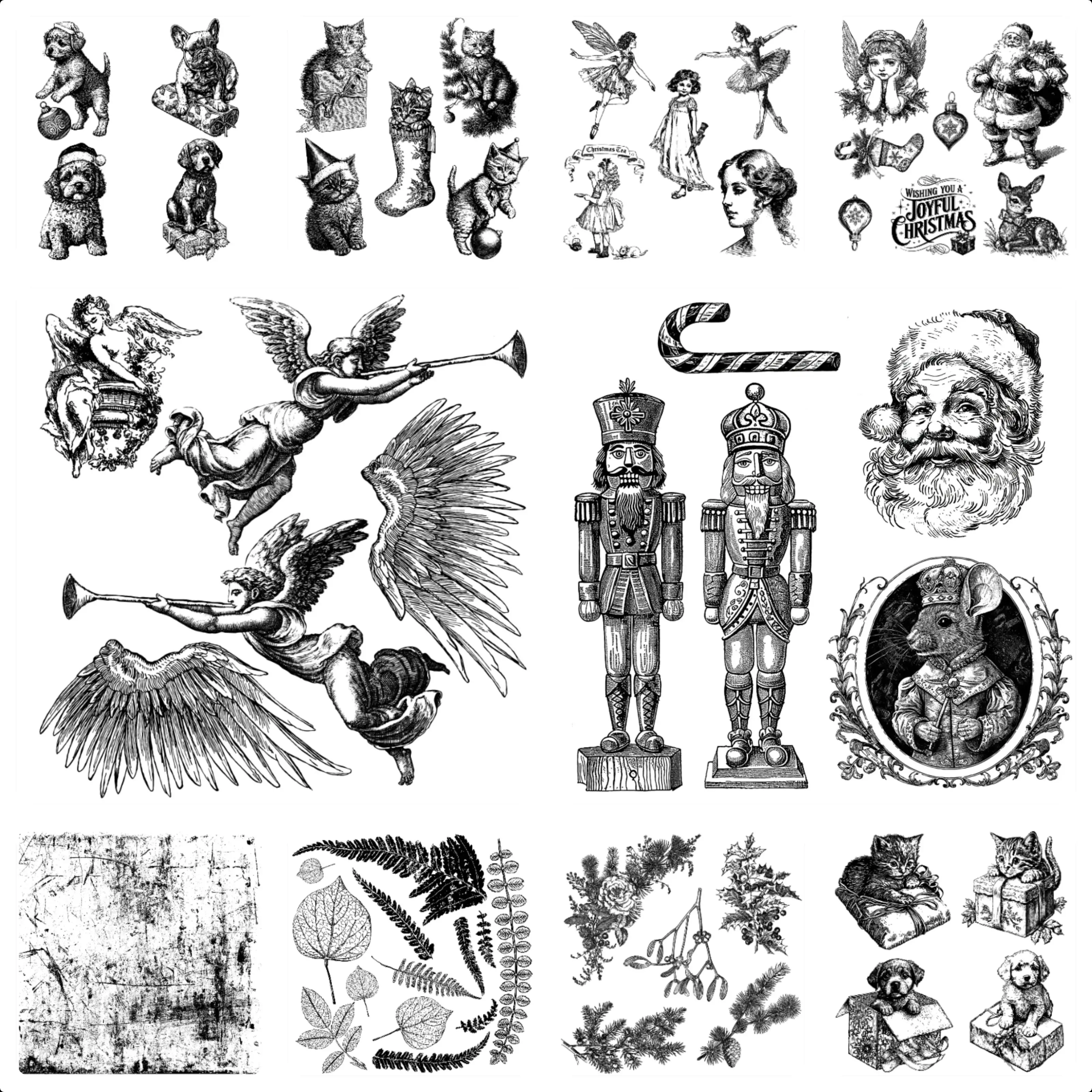 

2025 New DIY Chirstmas Clear Stamps Santa Claus Angel Holly Pine Girls Dog Cat For Scrapbooking Card Making Account Craft