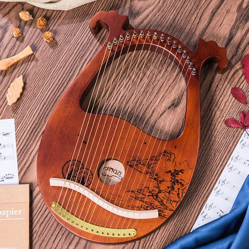 2025 Wood Lyre Harp 16 String Beginners Portable Lira Professional String