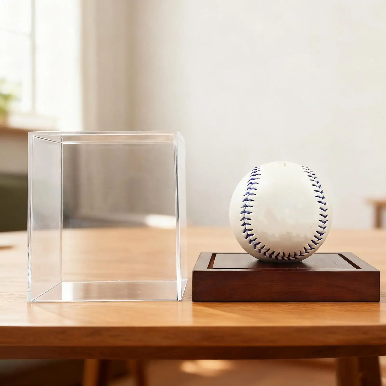 Baseball Holder Acrylic Clear Autographed Balls Box Baseball Display Cases For Balls For Bedroom Living Room Dorm Apartment Home