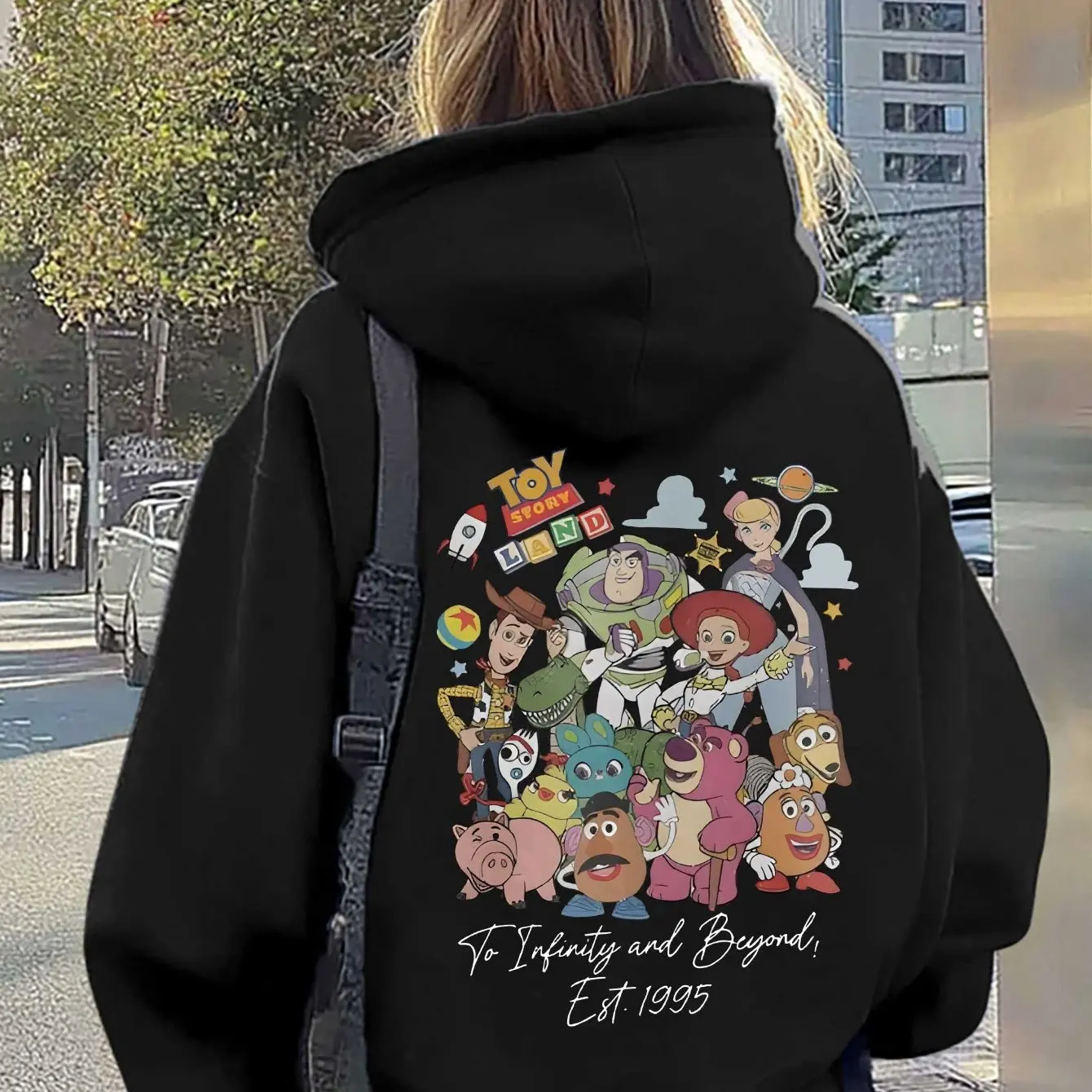 

Disney Toy Story "Infinity and Beyond" Pattern Zipper Hoodie, Fleece Inner Casual Sweater 2025 New Fashion Trend