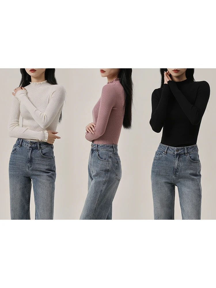 

MASJM Шерстяная трикотажная основа премиум-класса irt 8, деревянный воротник Sl, модный корейский женский воротник...