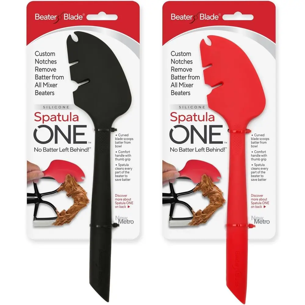 

Silicone Spatula ONE Mixer Beater Scraper and Spatula Set, Cherry Red & Black