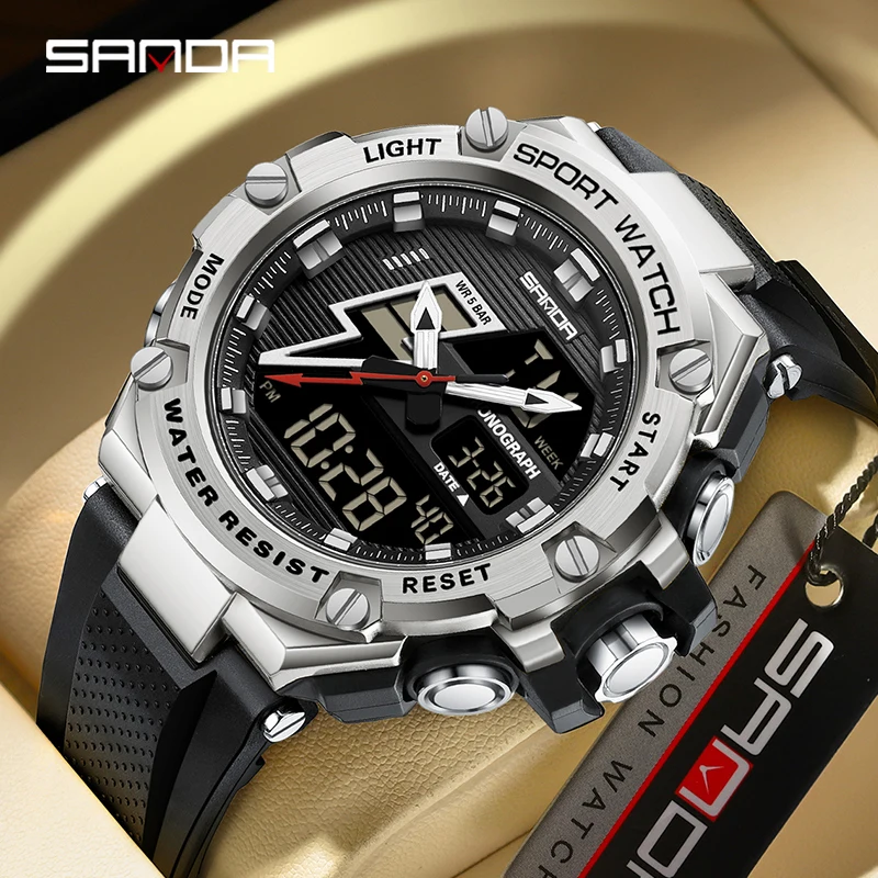 

SANDA Outdoor Men Digital Watch Top G style Original Movement LED Display Wristwatch Waterproof Mens Quartz Clock reloj hombre