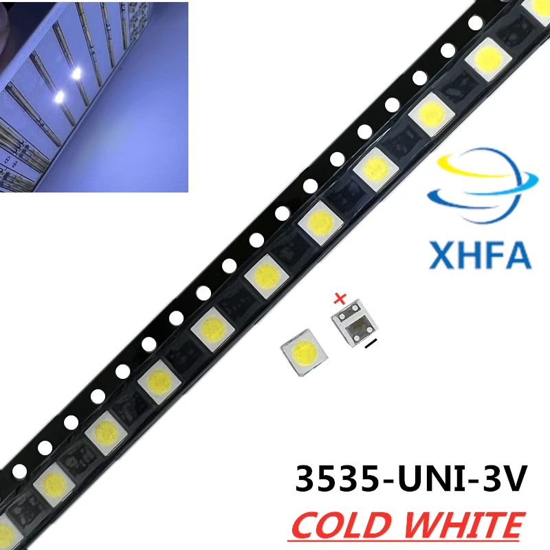 UNI LED 50PCS Backlight High Power LED 1W 3537 3535 90LM 3v Cool white LCD Backlight for TV TV Application 