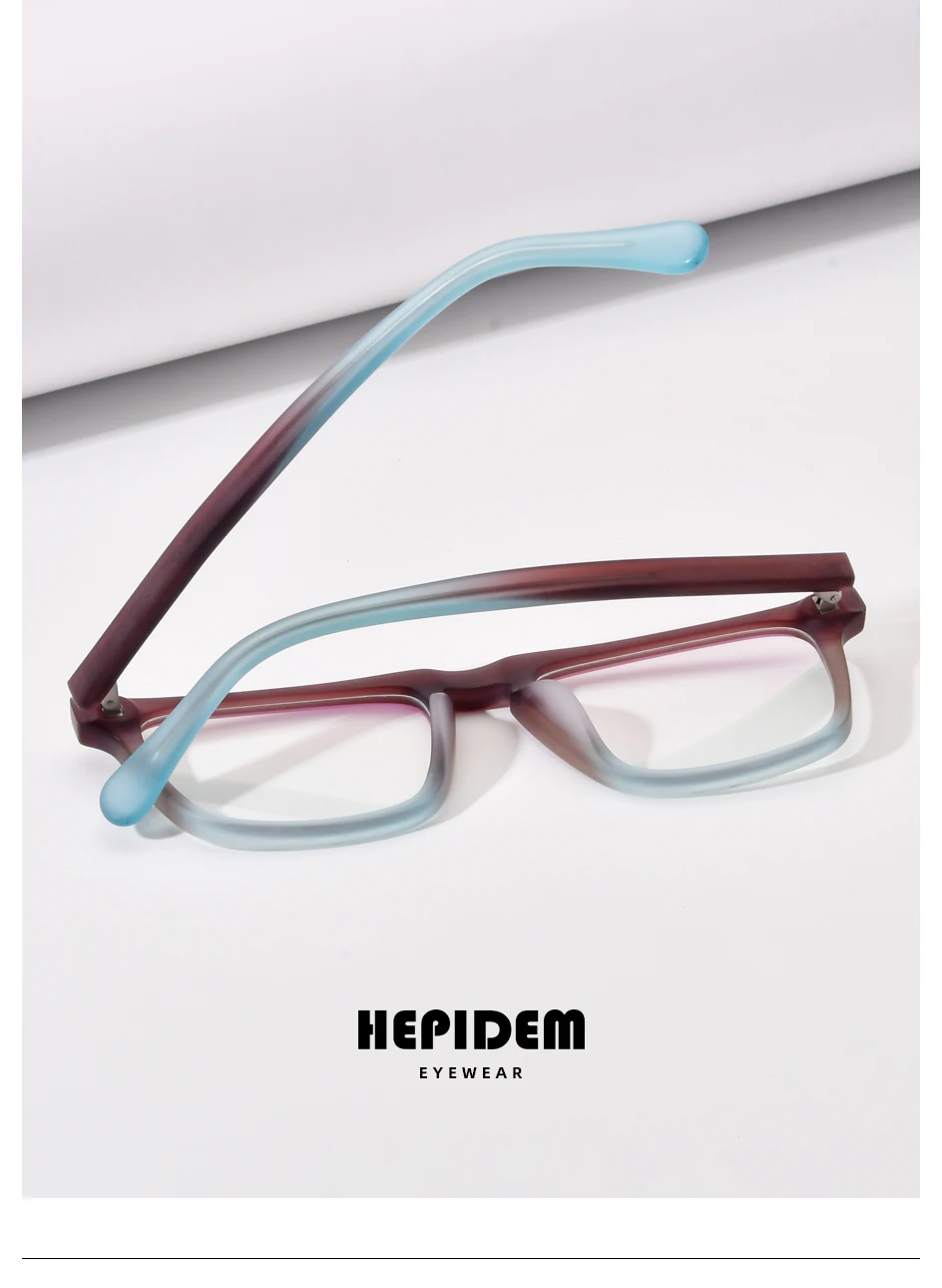 HEPIDEM Acetat Brille Rahmen Männer Marke Designer Retro quadratische Nerd Brillen japanische handgemachte Brille Vintage Brillen 9214 – Detail 19