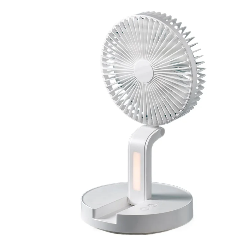 Newly Rechargeable USB Travel Desk Foldable Fan Portable Outdoor Folding Desktop Table Fan With LED Light