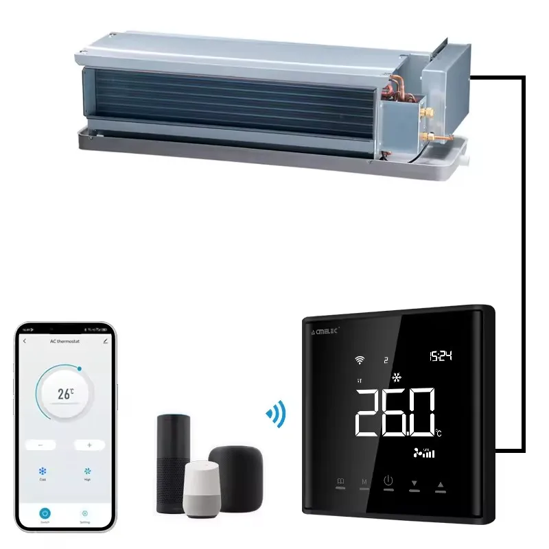 Termostato de bobina de ventilador inalámbrico, controlador de termostato Modbus para unidad de bobina de ventilador, Hvac, Wifi inteligente,