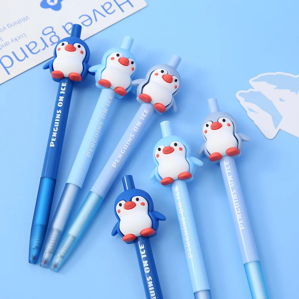 3 Pcs/lot 0.5mm Penguin Mechanical Gel Pens School Office Writing Supplies Cute Gift Prizes Cute Stationery