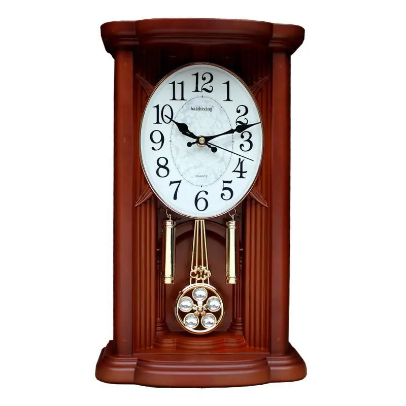 Creative Pendulum Clock Living Room Wall Quartz Music the Hour Antique Watch Silent Home and Decoration Decor Clocks Garden