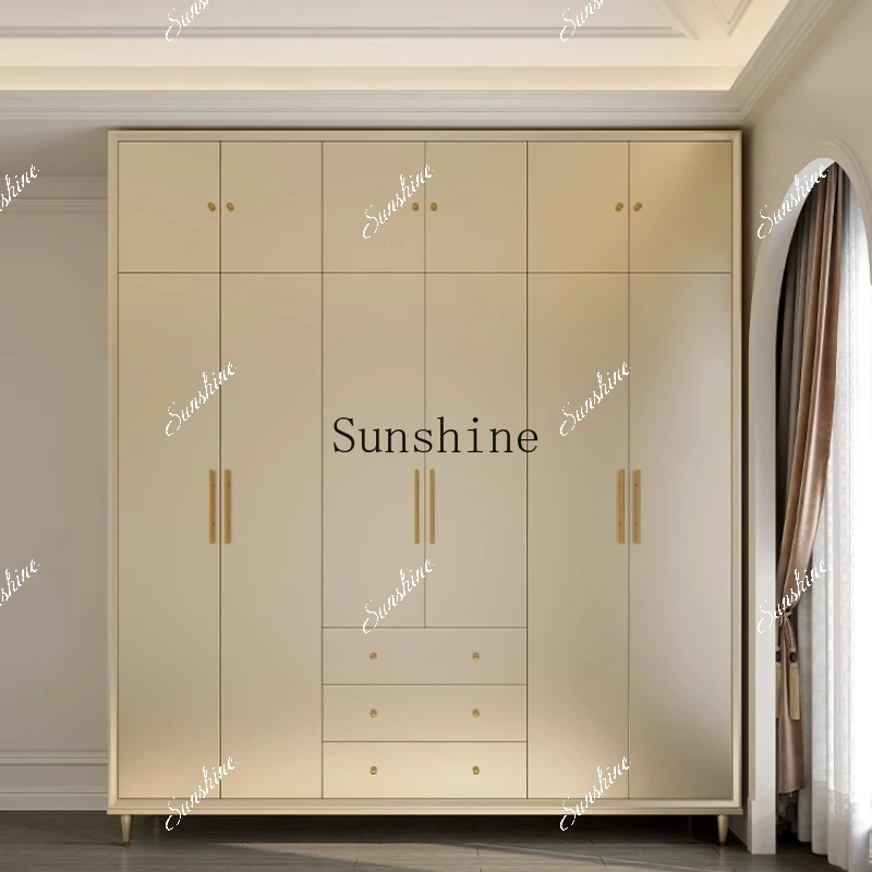 Household solid wood bedroom special light luxury simple customizable large wardrobe FT