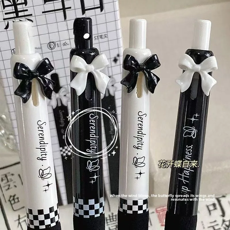 4 قطعة أقلام لطيف قابل للسحب الكرتون هلام أقلام لينة قبضة أقلام 0.5 مللي متر قلم حبر أسود أقلام الجمالية Kawaii مكتب المدرسة أقلام
