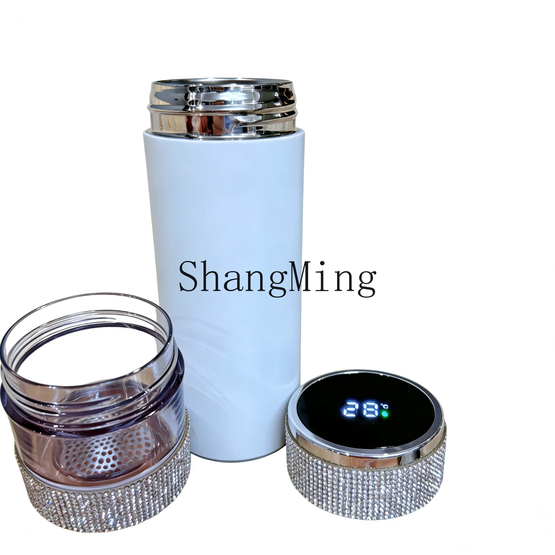 

XH Smart Thermos Cup Tea Separation Tea Cup Diamond Water Cup High Value 316 Stainless Steel Exquisite Gifts Ladies