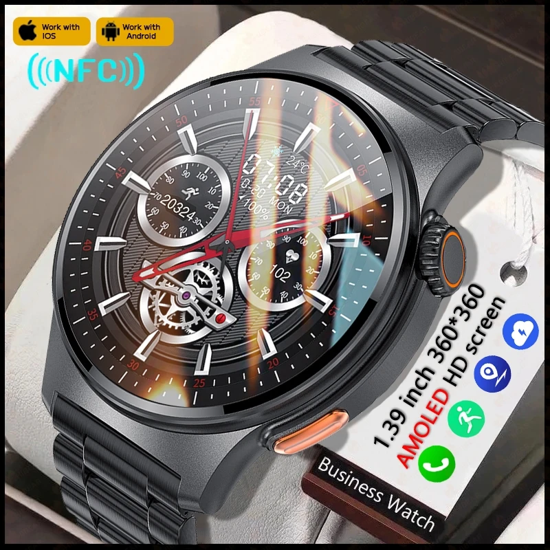 

Men's Bluetooth Call Smart Watch GPS Sports NFC Health Monitoring Weather Data Waterproof Smartwatch 2025 New