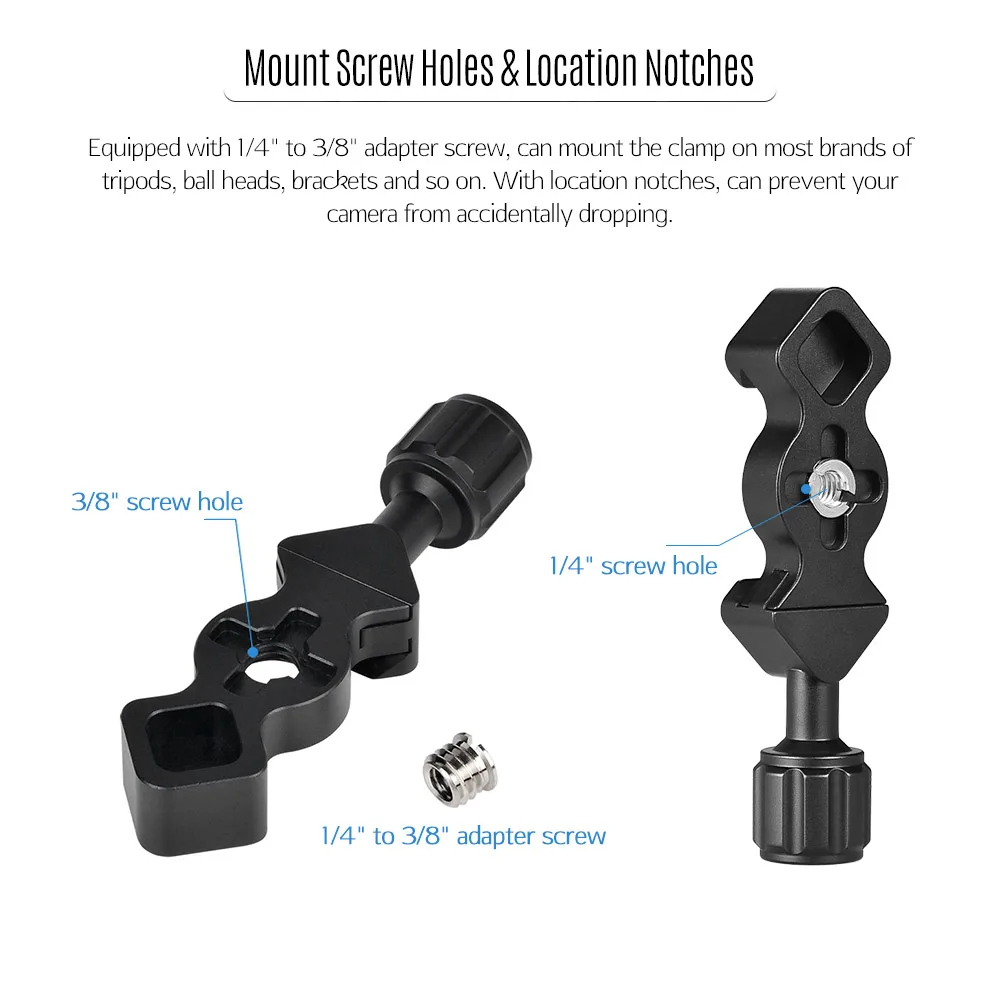 FC-SK25  Aluminum Alloy Quick Release Clamp Tripod Clamp Knob-Type 1/4