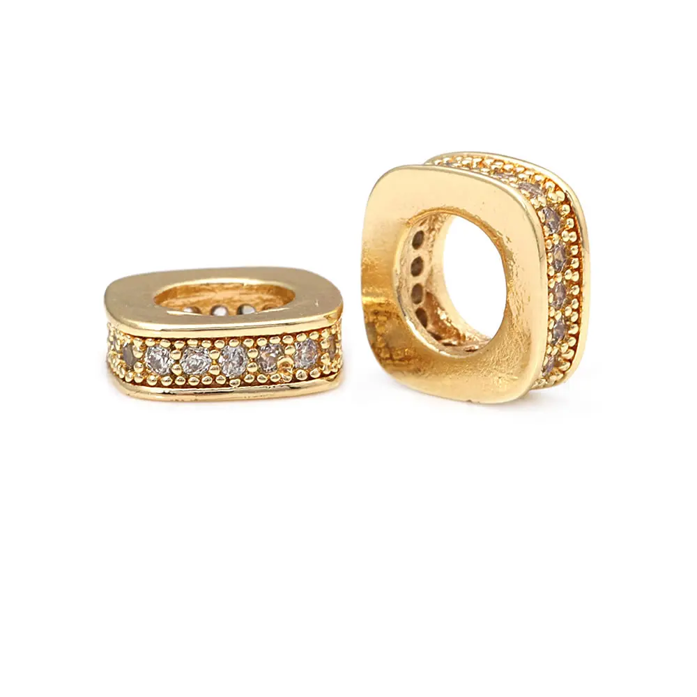 Brass and Zircon Square Hexagon Shape Spacer Beads Bracelets Beads Diy Jewelry Accessories Making Rosediy Official Website