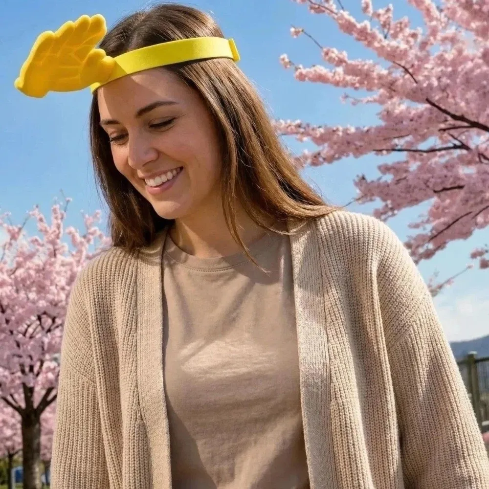 Picture 4: 3D Printing Hand Shape Sun Hat Adjustable Creative Palm Visor Headband Lightweight Detachable Hand Sun Protection Cap