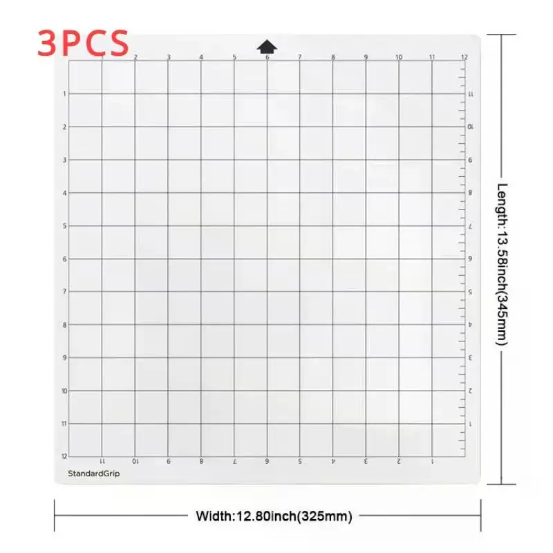 휴대용 교체용 표준 그립 커팅 매트, 실루엣 카메오 4, 3, 2/1 용, 크기 12 인치 x 12 인치, 3 개 