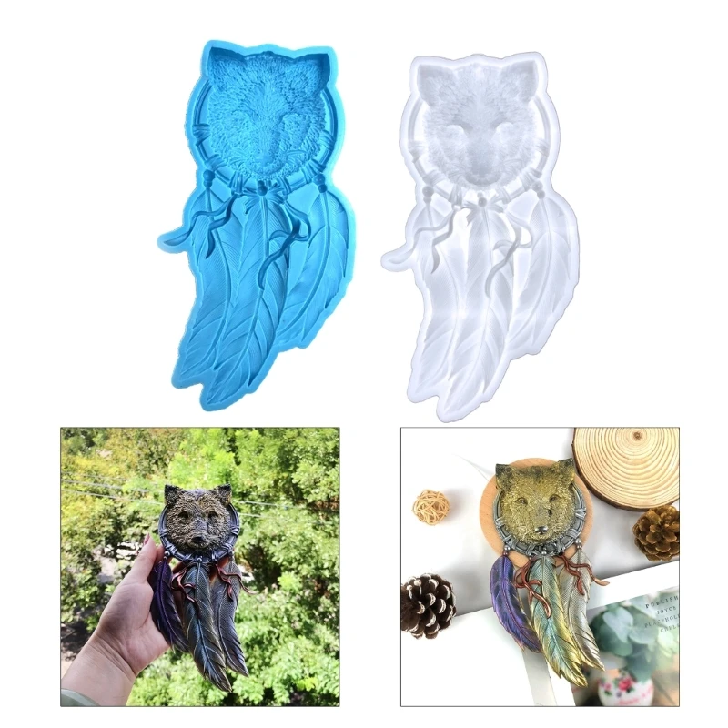 Net Resin Mold Foxes Dreamcatcher Silicone Mold Home Decor Wall Decoration Plaster Epoxy Casting Mold R3MC