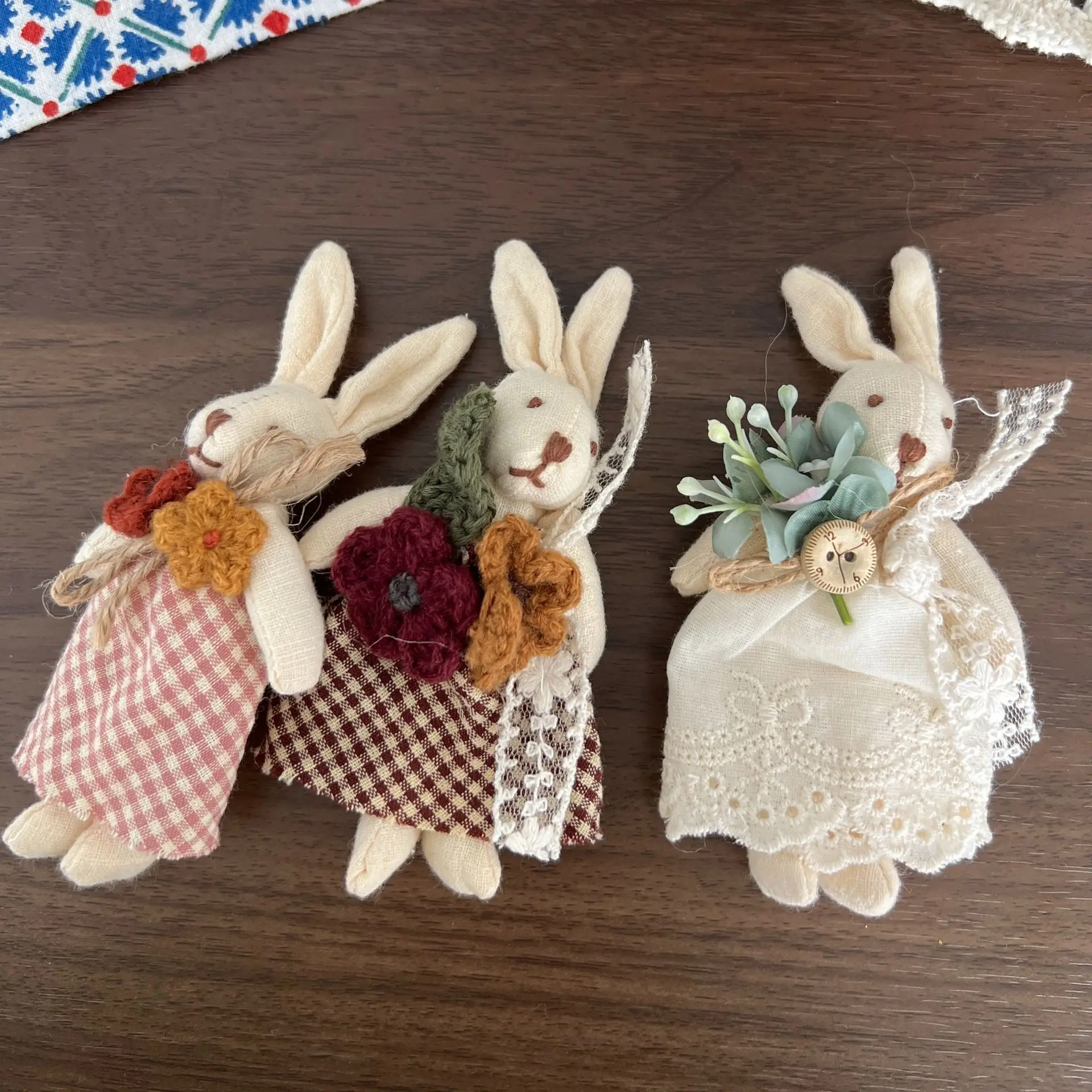 DIY Brooch Pin Cute Bunny Cotton Filled Fabric Small Lightweight Multicolor Handmade Hair Clip Scarf Shoes Socks Bag Decor