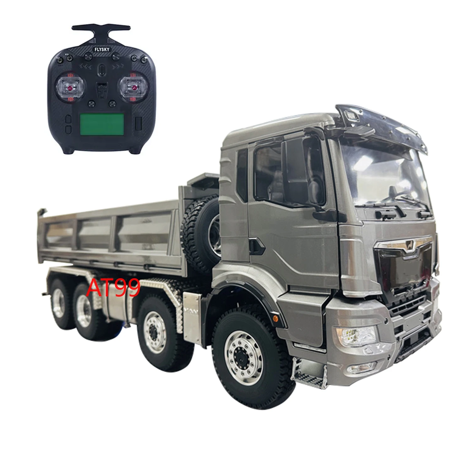 RC Truck 1/14 8x8 RC Hydraulic Dump Truck RTR Metal Cab Radio Control with Light Sound System Remote Control Car Model Boy Toy