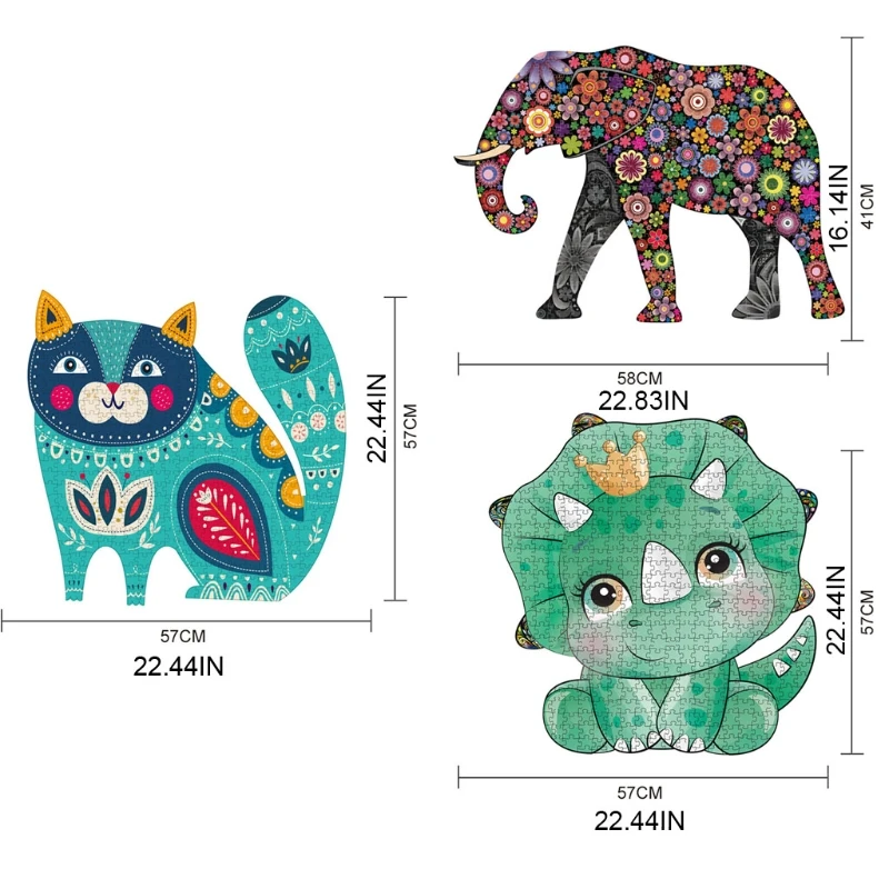 3D voor Kat/Olifant/Dinosaurus Puzzel Set stuks Puzzel Kamer Decoratie Familie Spel Developmental Games puzzel Pu