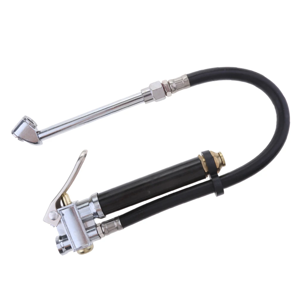 Car Truck Tire Inflator Gauge Dual Chuck Air Compressor Hose 18.5\'\' 120psi