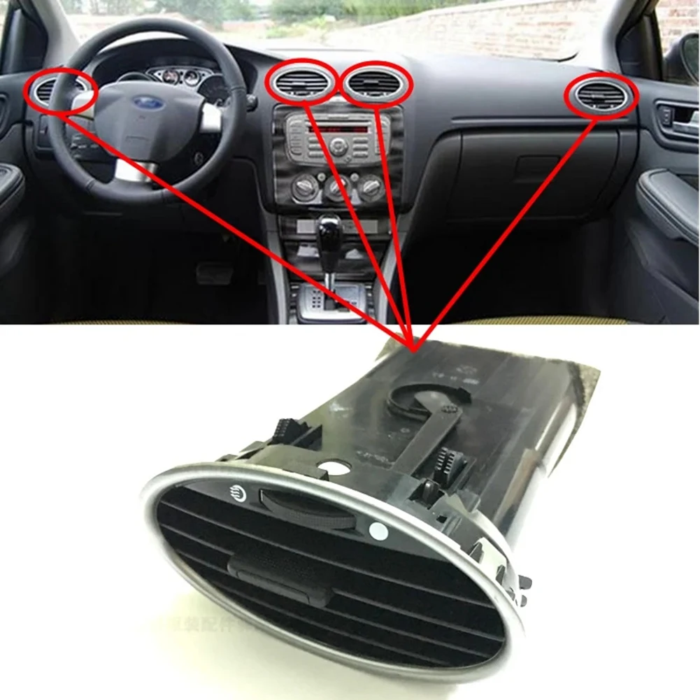Car Dashboard Air Vent Nozzle for Ford Focus MK2 2005-2013 Air Conditioning Outlet Decoration Caps Silver -X39A