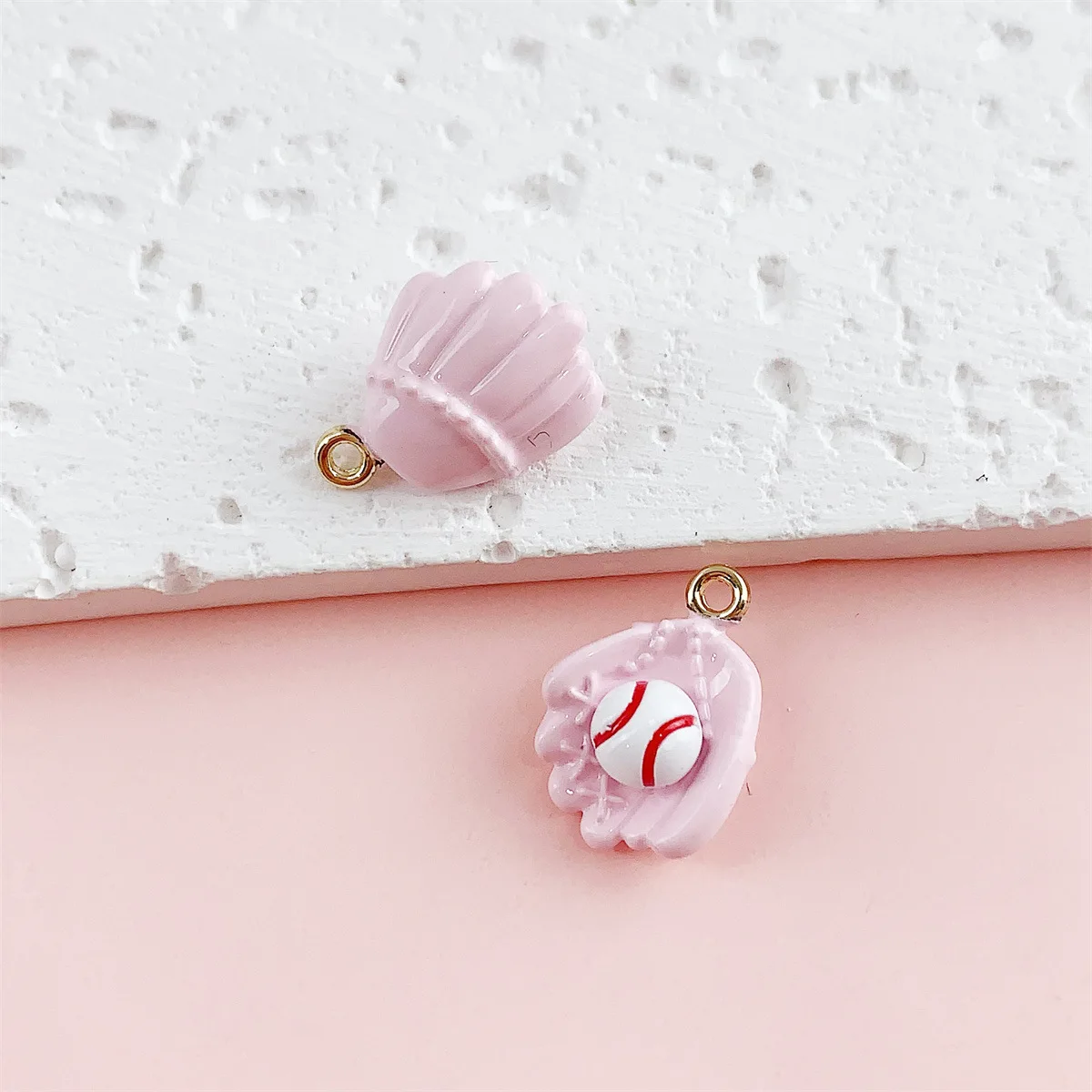 14pcs DIY Mix Alloy Oil-drop Solid Color Softball Pendant Jewelry Accessories Bracelet Earrings
