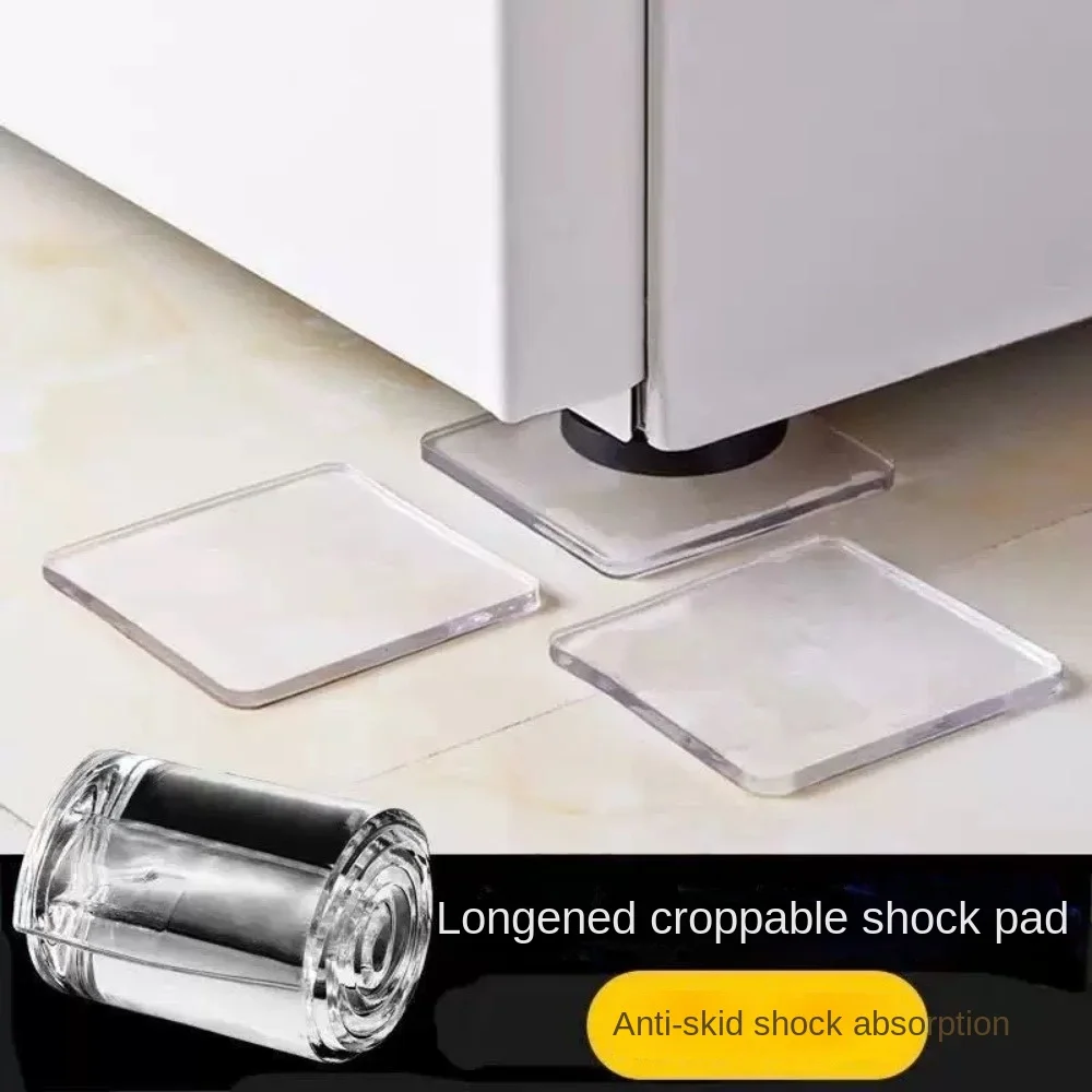 4pcs Anti Vibration Furniture Leg Slider Pads Silicone Washing Machine Anti Noisy Pad Table Sofa Multifuncational Non-Slip Mat