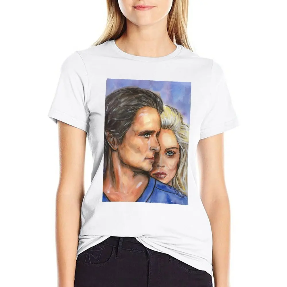 Sharon Stone Michael Douglas T-shirt Fresh Campaign Top Tee Graphic Travel Geek