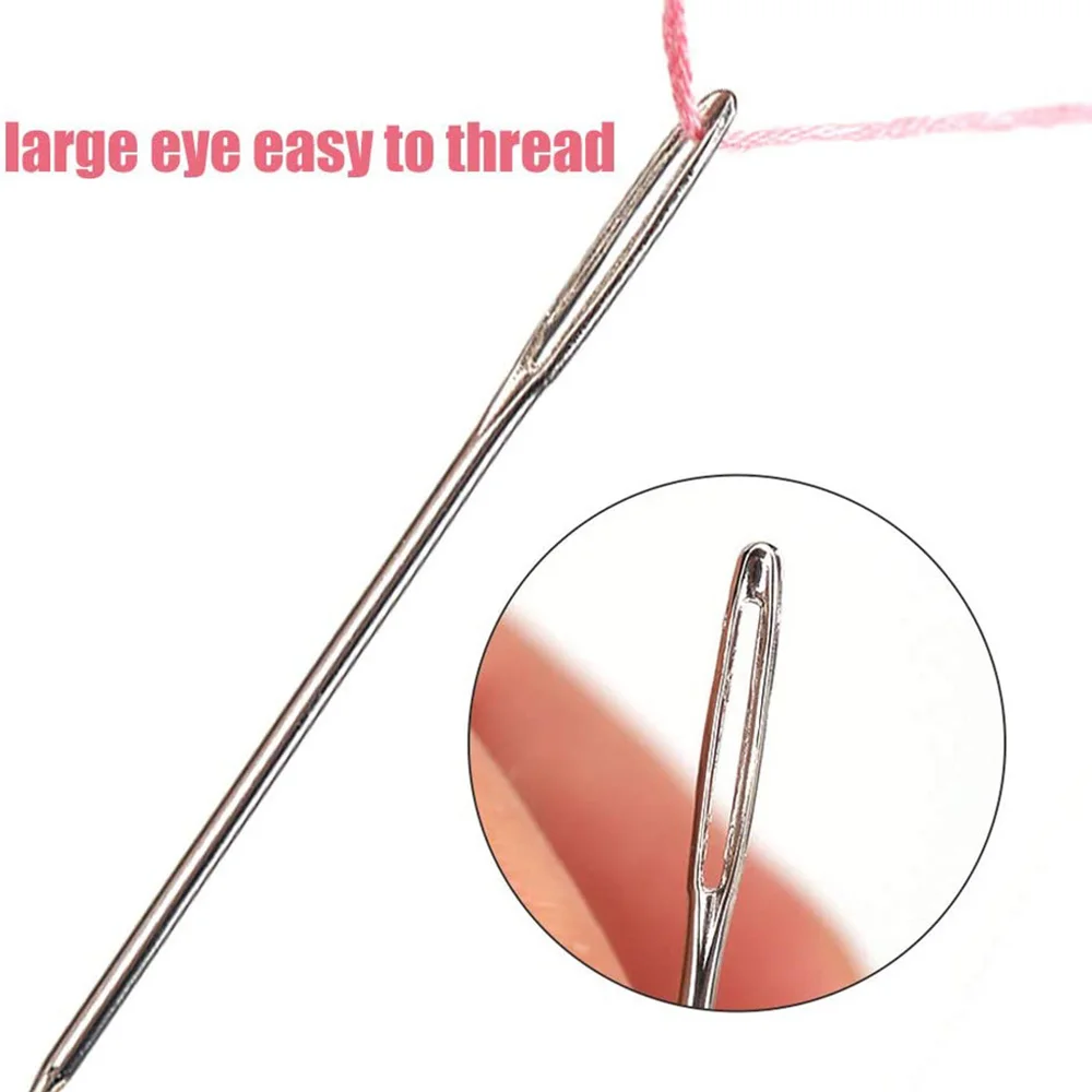 

Steel Large Eye Blunt Thread Stitchery Darning Stitch Knitting Needle Embroidery Tool Sewing Accessories Sewing Needles