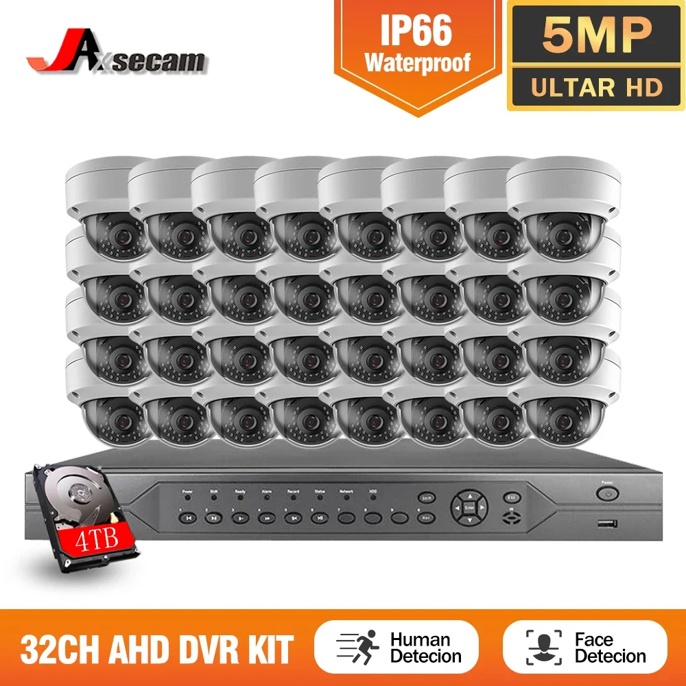 Комплект видеорегистратора H.265 32CH AHD 5mp 32 канала DVR HD 5MP 1920P наружный водонепроницаемый комплект видеонаблюдения