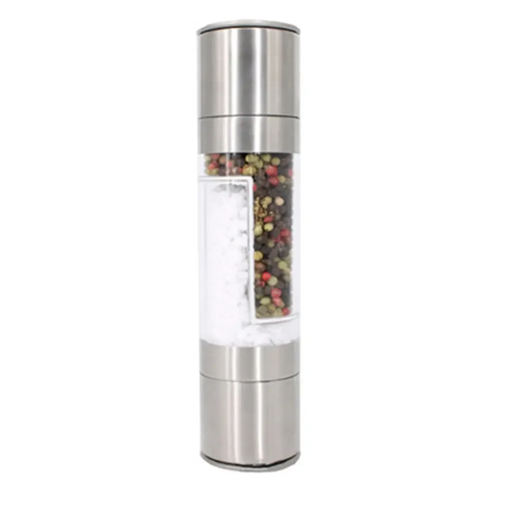 

Adjustable Coarseness Dual Chambers Stainless Steel Salt Pepper Grinder Mill