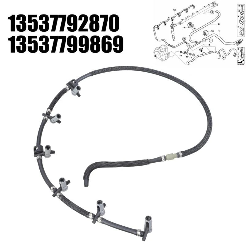 

652F Return Line Hose for E60 E61 E63 13537799869 13537792870 13537799962 Replacement Injector Leak Off Hose