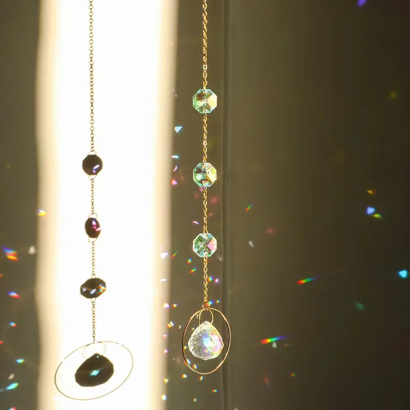 1pc Crystal Sun Catcher Pendant, Rainbow maker, suitable for patio, garden, window, home, party wedding decoration