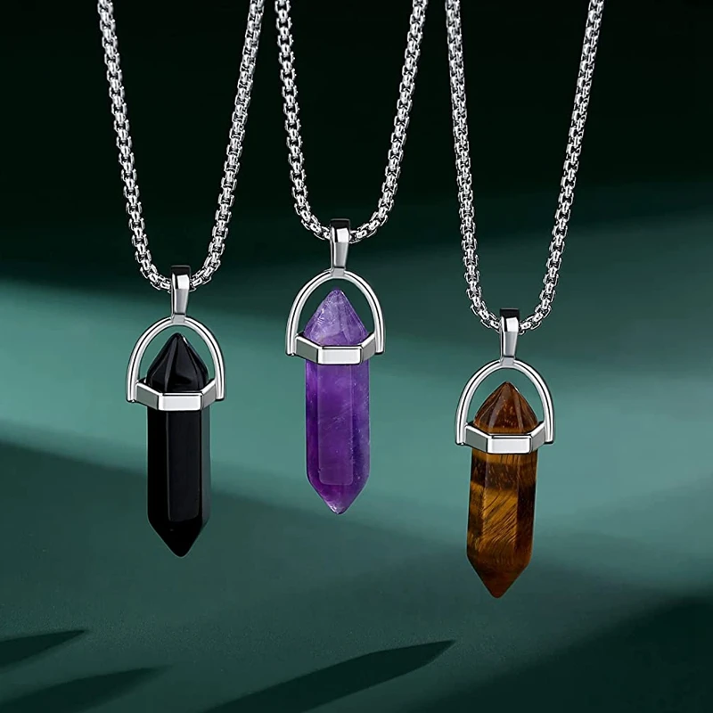20 Stuks Genezende Kristallen Hanger Bedels Sieraden Maken Natuurlijke Edelsteen Bulk Amethist Obsidiaan Rozenkwarts Carneool