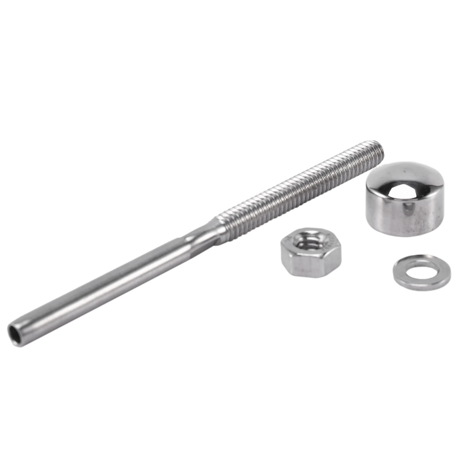 

10 Pack Brushed 316 Stainless Steel Dome End Caps Swage Threaded Cable Tensioner For For 1/8 Inch Cable Deck Railing Systems-A97
